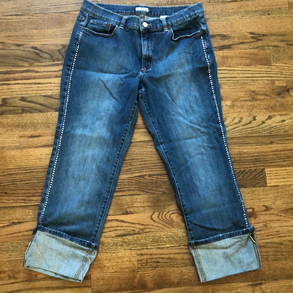 Tint Rhinestone Embellished Cuffed Jean
